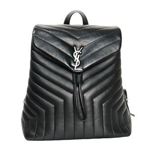 Saint Laurent Lulu Backpack Medium Calf Leather Rucksack Daypack Black